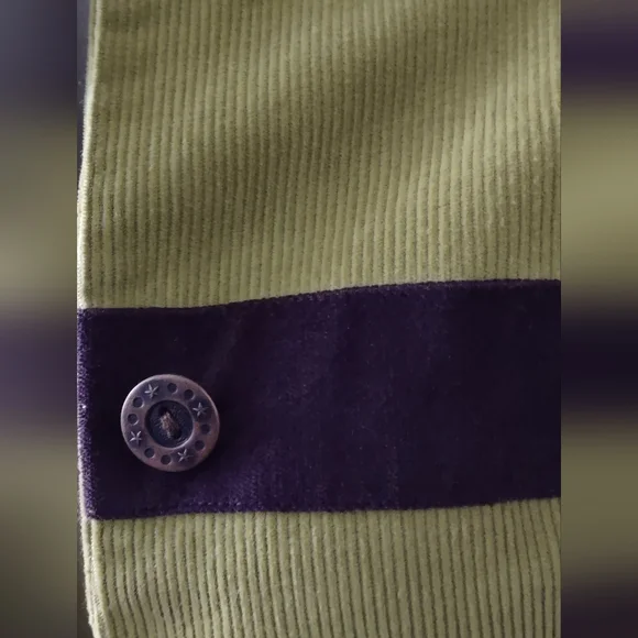 Upcycled One of A Kind Corduroy and Velvet lined Jacket with Sequin Detail - Picture 4 of 5